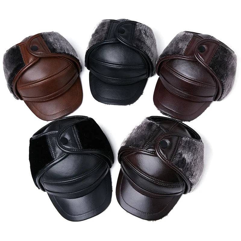 

Men's Winter Hat Ear Protection Face Bomber Hats Thicker Plush Fur Warm Women's Winter Hat Earmuffs Ski Cap