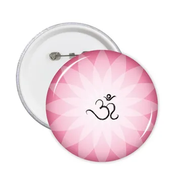 

Buddhism Religion Buddhist Pink Lotus Sanskrit Round Illustration Pattern Round Pins Badge Button Clothing Decoration 5pcs