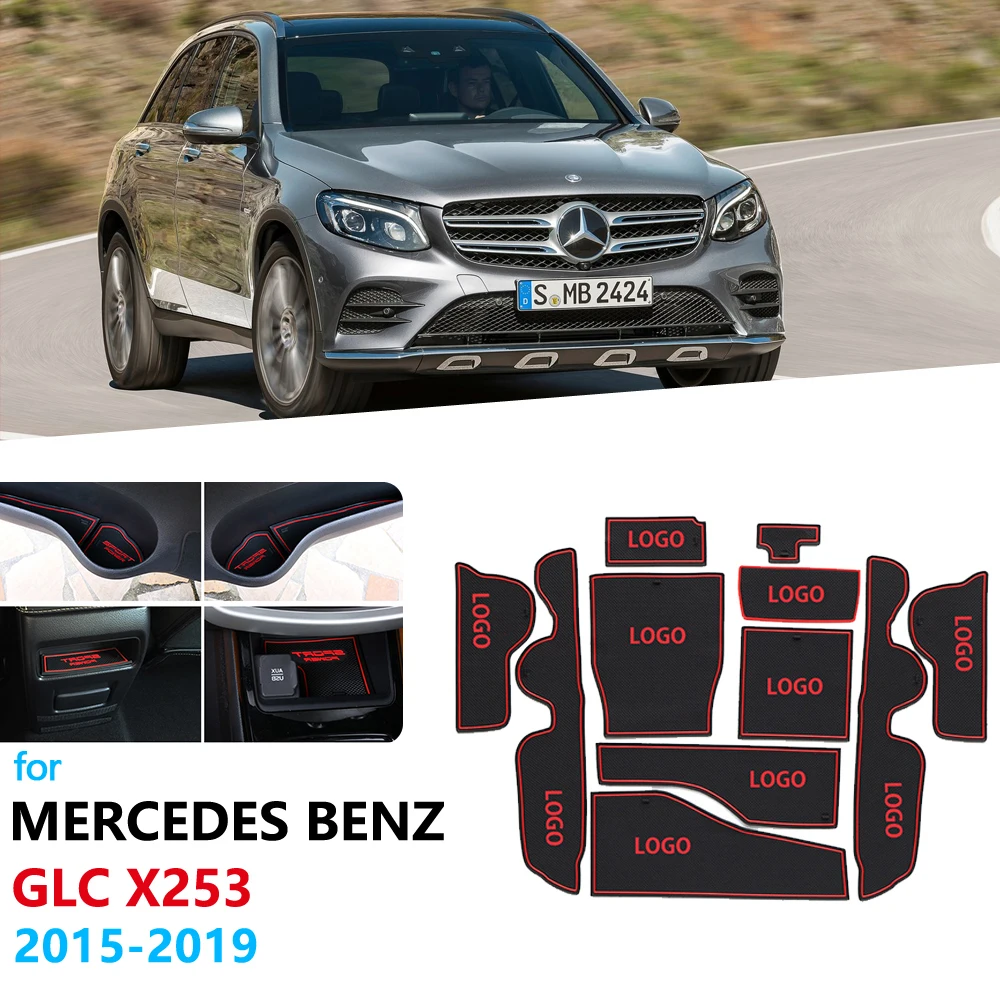 Противоскользящие резиновые ворота слот чашки коврик для Mercedes Benz GLC X253 аксессуары 200 250 300 220d 250d 43 63 купе AMG