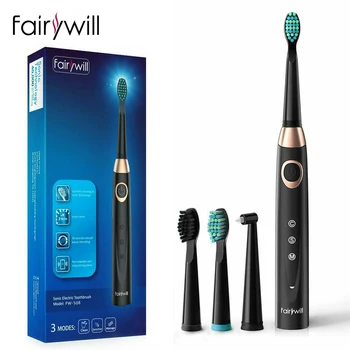 

Fairywill Sonic Electric Toothbrush Rechargeable 3 Brush Heads 2 Mins Timer Brush 3 Modes Fast Charge Tooth Brush for Adults