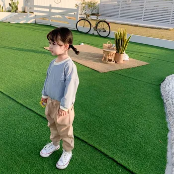 

2020 Spring and Summer New Style Children Trousers Korean-style Solid Color Trousers Casual Pants Girls Leggings