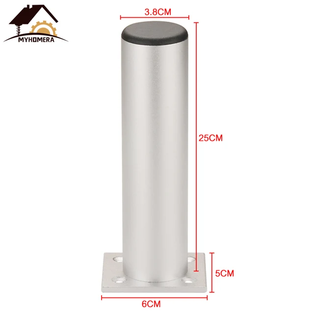 Myhomera 4Pcs/Set Furniture Feet Legs Adjustable Cabinet Sofa Leg 60/80/120/180/250mm Aluminum Cupboard Coffee Table Protec Foot Silver 250mm