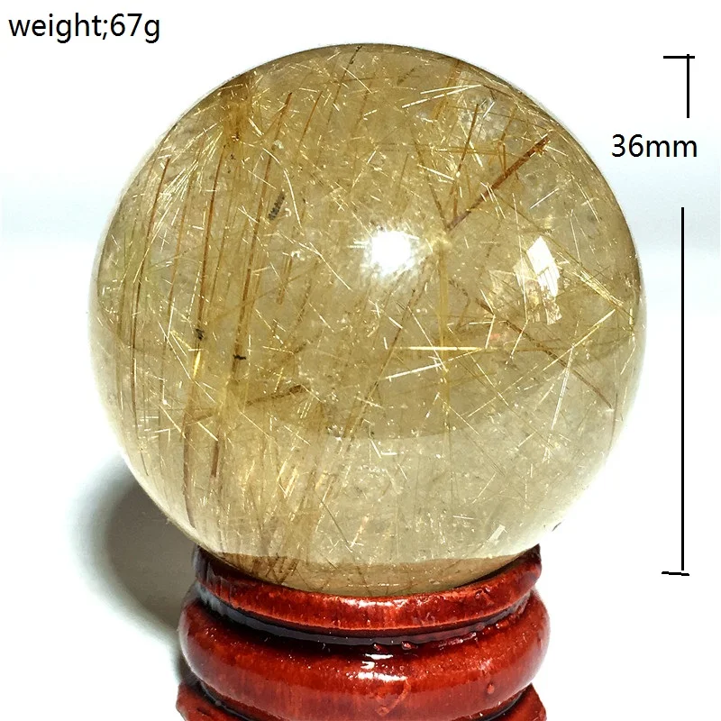Натуральный кварцевый кристалл золотой волос Хрустальный шар украшение дома камень и кристалл - Цвет: 1