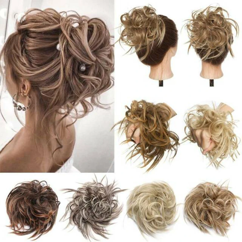 Picknicken uitdrukken touw Messy Knot Haarstukje Fluffy Knot Extension Curly Messy Bun Synthetische  Paardenstaart Haar Scrunchies Met Elastische Rubberen Band|Synthetische  chignon| - AliExpress