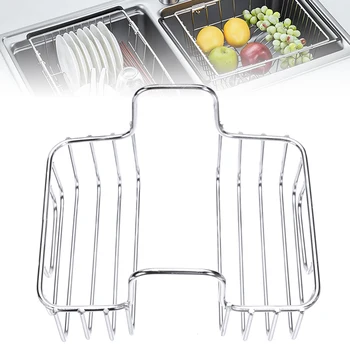 

1PC Kitchen Sink Drain Rack Stainless Steel Kitchen Sink Drain Storage Rack Sponge Draining Hanging Basket Kitchen Organizer