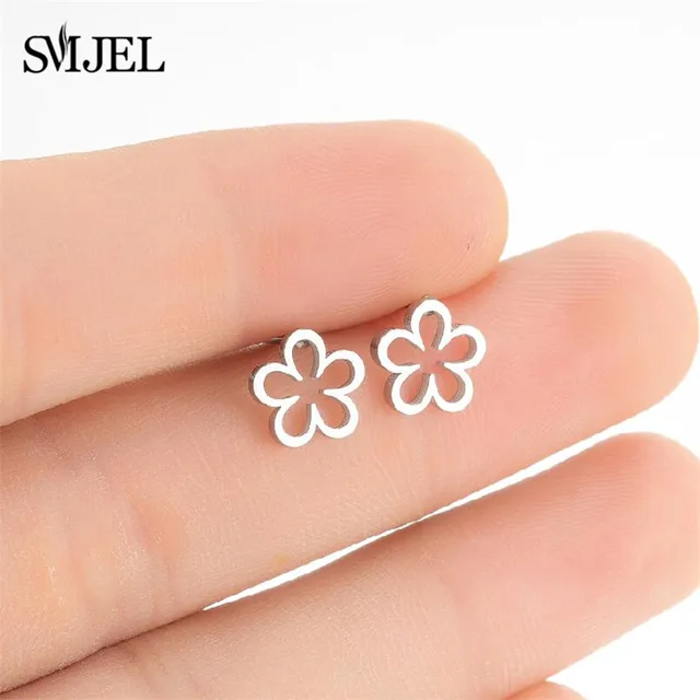 Stainless Steel Mini Stud Earrings Mushroom Cherry Weather Sun Water Droplets Cartilage Ear Piercing Jewelry Skull Face Studs 424