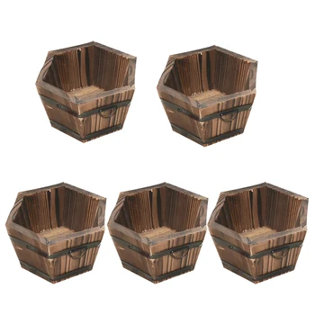 

5pcs Shabby Whisky Bucket Succulents Planter Flower Pots Bar Cafe Decor