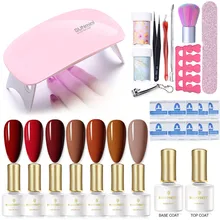 Набор для маникюра BORN PRETTY 6 Вт/54 Вт Светодиодный УФ-светильник Сушилка с 8 шт. Гель-лак машина для снятия гель-лака Маникюрный Инструмент для дизайна ногтей