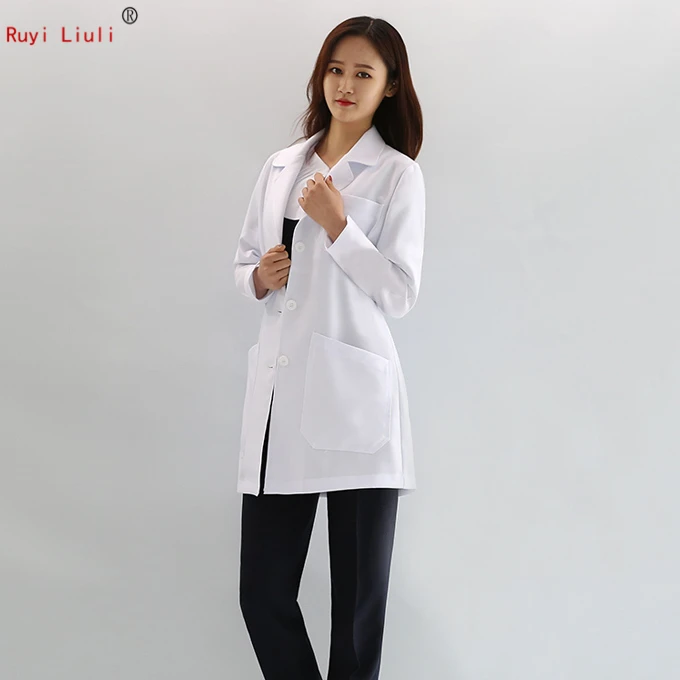 

Medical plastic surgery hospital white gown doctor's clothing in long - sleeved beauty salon uniform dentist uniform