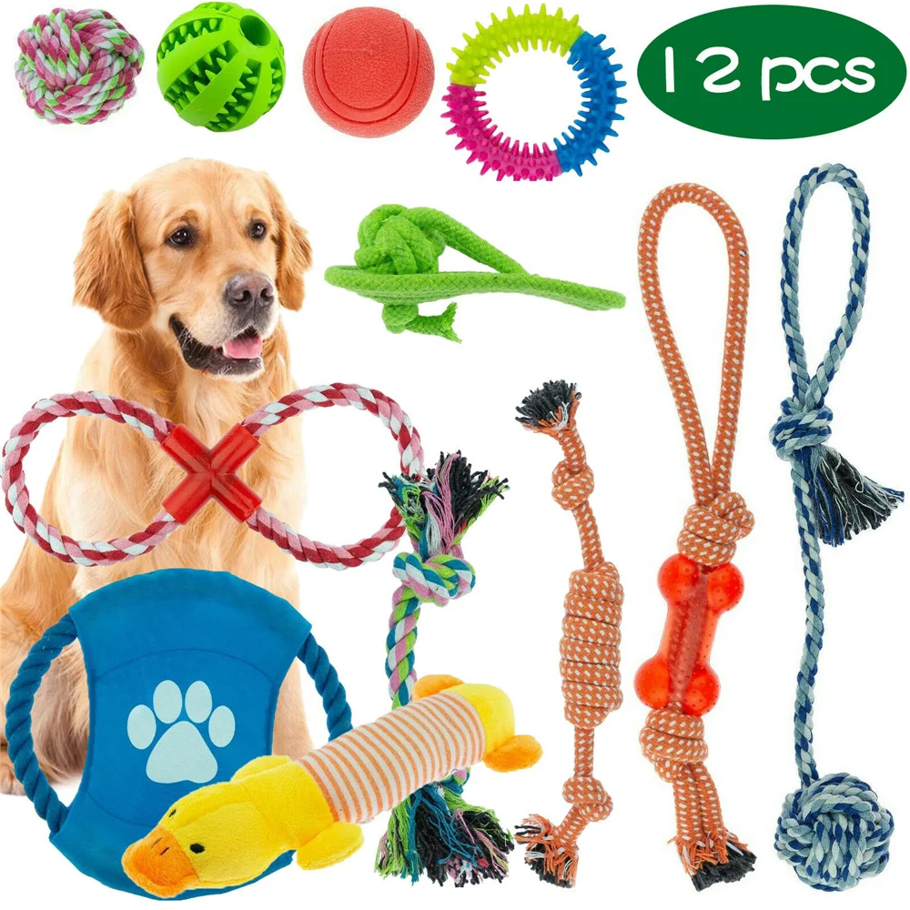 12 Pçs/set Kit Brinquedo do Filhote de Cachorro Dog Pet Rope Chew ...
