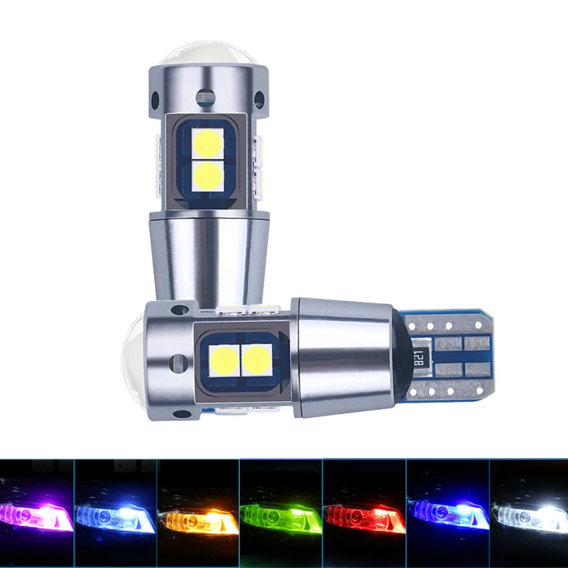 2 x T10 W5W LED Car Light Dual Color White Amber/White Ice Blue 194 3030  SMD Auto Interior Dome Map Side Wedge Marker Bulb Lamp - AliExpress