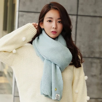 

2020 NEW Pineapple scarf female autumn and winter wild students double-sided thickening small fresh long knitted wool scarf