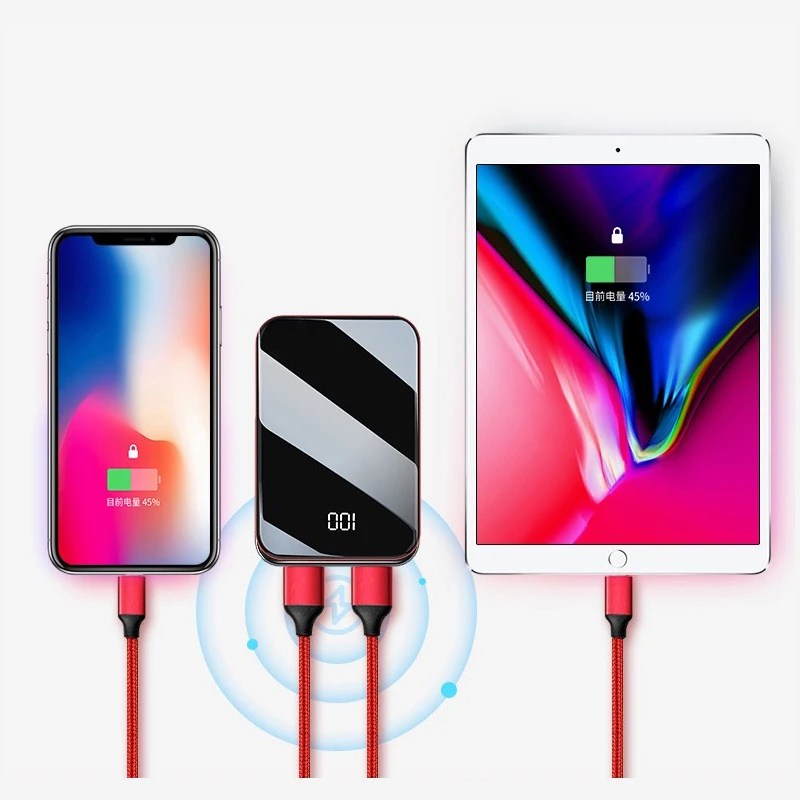 Mi ni power Bank, 10000 мА/ч, зарядное устройство, быстрое зарядное устройство, два порта usb, внешняя батарея, Poverbank, портативный, для iPhone 8, 11 X, Xiaomi mi, 8