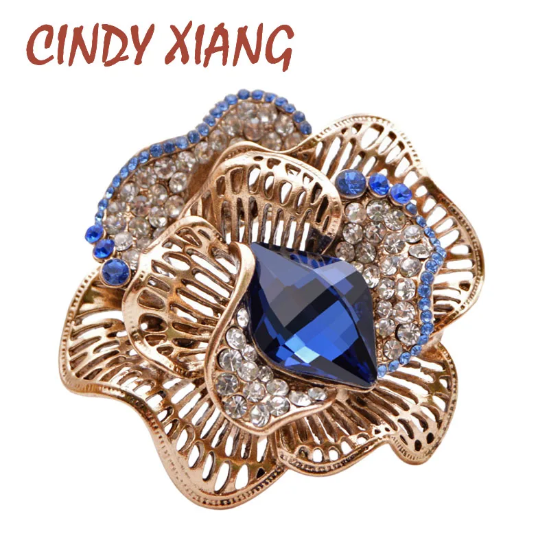 Женская Винтажная Брошь В Виде Цветка CINDY XIANG Стразы|Броши| |