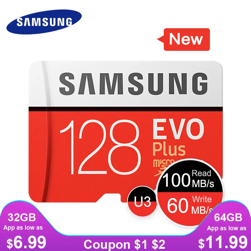 SAMSUNG новые карты памяти Micro SD EVO + 128 ГБ 64 32 95 МБ/с. 100 C10 SDHC SDXC U1 U3 г 100% Оригинал карта