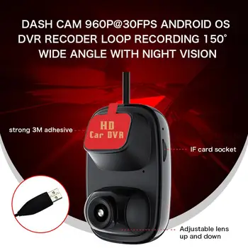 

Night Vision Car Dash Camera 960P HD for Android IOS DVR USB Driving Recorder 150° Wide Angle