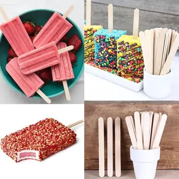 

50pcs/Set Popsicle Sticks Natural Wooden Pop Popsicle Sticks 5 Size Length Wood Craft Ice Cream Sticks Popsicl Accesories