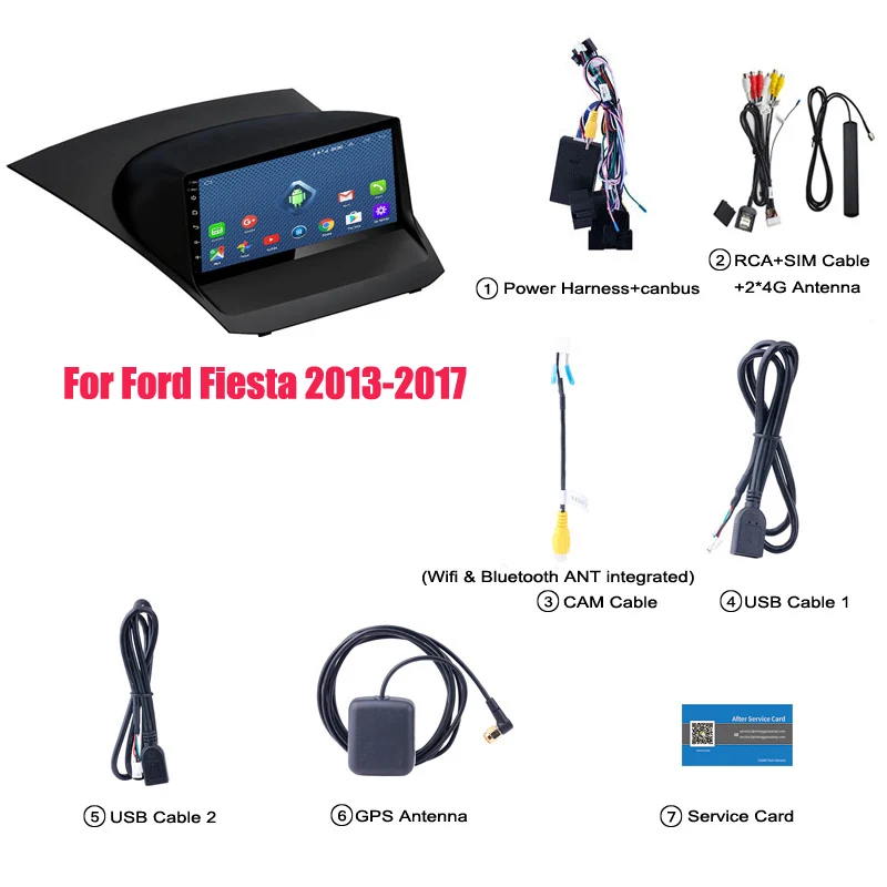 3g 4G wifi 9 дюймов Android 8,0 2+ 32G автомобильный dvd gps навигатор для Ford Fiesta 2009- мультимедиа с поддержкой Playstore SWC - Цвет: for 2013-2017 year