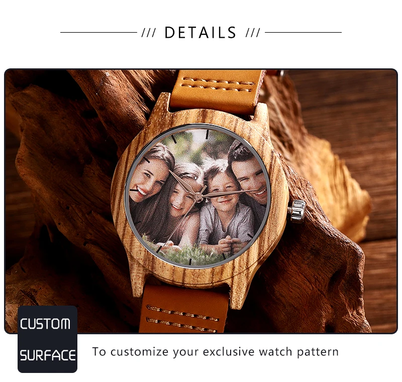 Accept Photo Personalized Customized Printing Your Photo Men Watch Unique Bamboo Wood Quartz Wristwatch Creative Souvenir Gifts 2020 2021 BOBO BIRD (8)