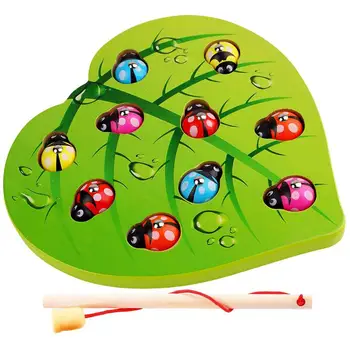 

Children's Love Ladybug Fishing Game Baby Early Montgomery Education Alpinia Wooden Toys Parent Child Interactive Games