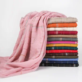 

Cotton hemp Muslim headscarf wholesale national wind scarf set diamond lady cover head muslim scarf abaya turban turban hijab