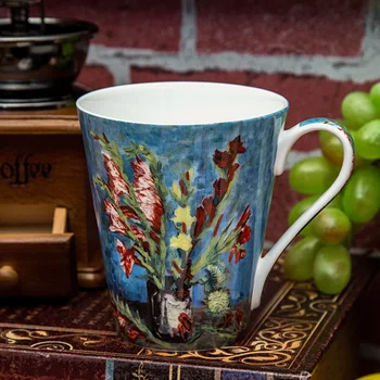 

Van Gogh China Large Capacity Mug Creative Individualized and Popular Artistic Oil Painting Cup Household Ceramic Cup Gift Set