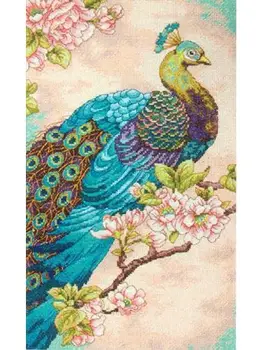 

35293-70-dms set for embroidery dimensions 'Indian Peacock ', 23x38 cm
