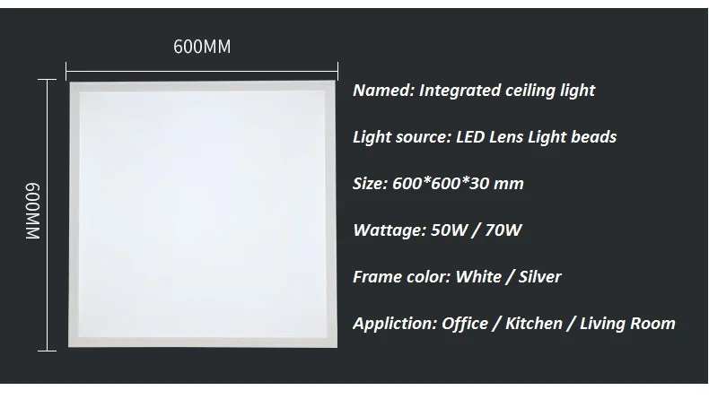 LukLoy белая рамка встроенное потолочное освещение домашняя кухня встроенный потолочный панельный светильник ультра-тонкий 3 см освещение для потолка в офисе