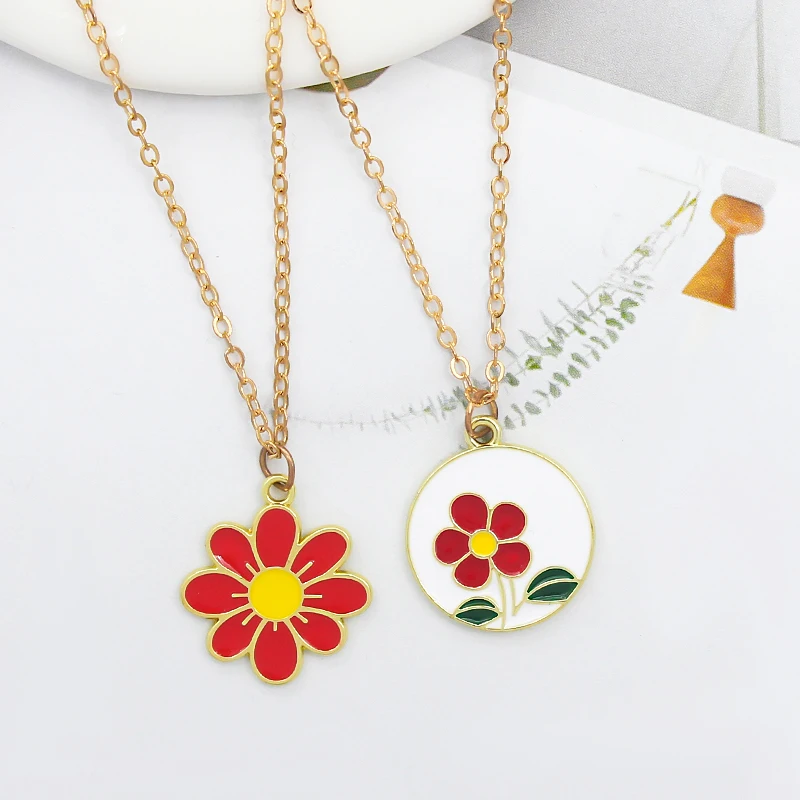 Romantic Cherry Blossom Sakura Pendant Necklace Black Pink White Blue Red 5  colors Cherry Flower Necklace Jewelry for Women Gift - AliExpress