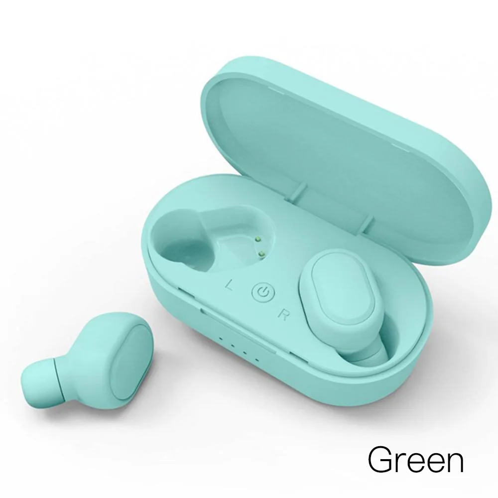 M1 Bluetooth гарнитуры для спорта бег беспроводные наушники 5,0 TWS наушники с шумоподавлением Микрофон для Xiaomi iPhone huawei samsung - Color: Green