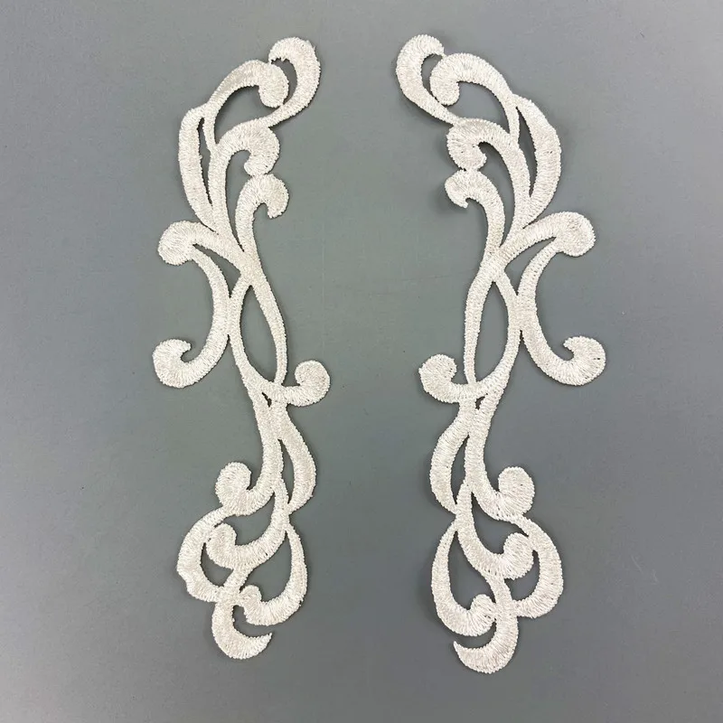 22.5X6.5CM 5 pairs Fashion Lace Flower Appliques Embroidery Patches sew on Apparel Trims Diy Cosplay DA930 sewing patches lace garment accessories lace sewing supplies lace sewing accessories lace accessories lace decoration