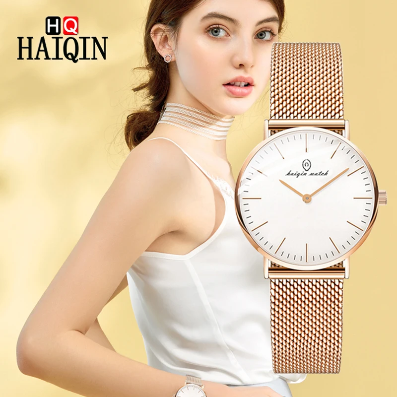 

HAIQIN Women's Watches Top Brand Luxury Gold Quartz Ladies Watches Sports Clock Couple Watches Zegarek Damski Horloges Vrouwen