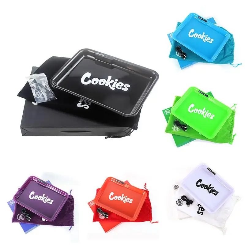 

LED Lights Glow tray Rolling Tray Rechargeable Glowing Lighted Lit Glow Tobacco Tray Cigarette Rolling Tray Gift for Boyfriend