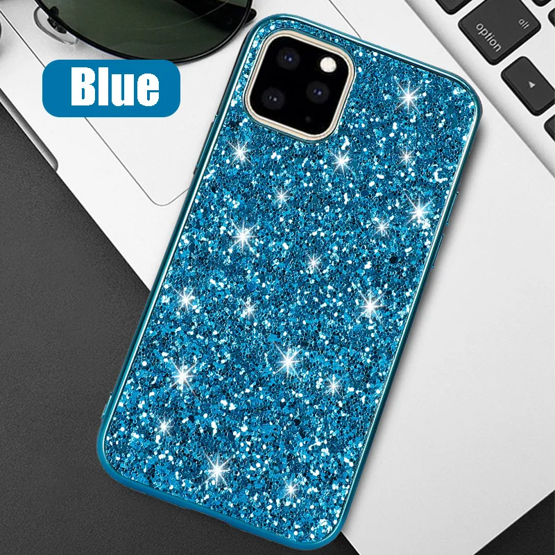 Чехол для iphone 11 pro max, Роскошный чехол для i phone 11pro 11max iphone 11, блестящий бампер для iphone 11pro, Жесткий Чехол со стразами - Цвет: Blue