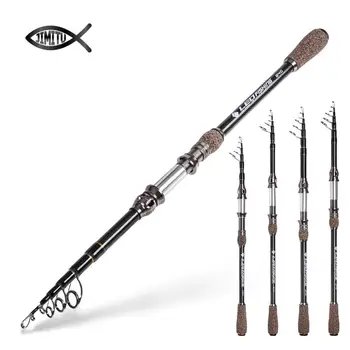

JIMITU Telescopic fishing rod Carbon aluminum alloy material Low weight High strength pocket pen fishing rod