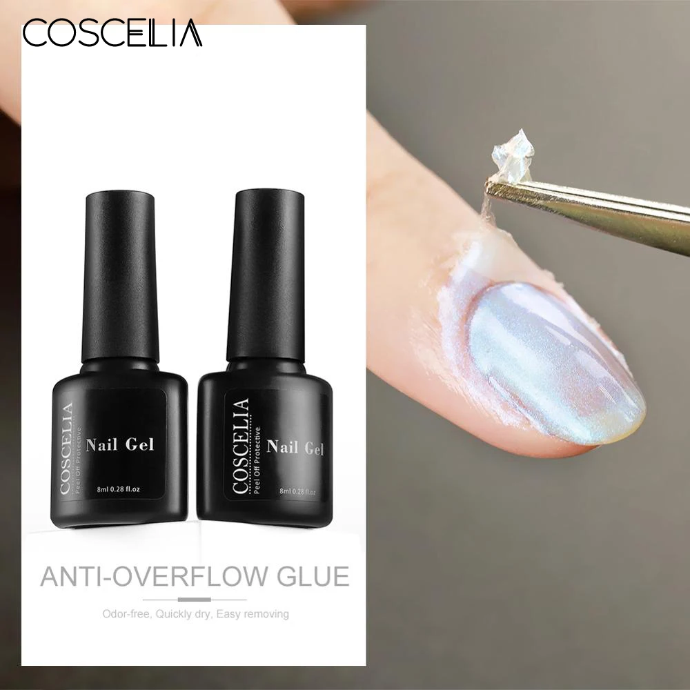 

COSCELIA 8ml Self-Drying Anti-overflow Glue Color Nail Care Tool Latex Adhesive Effectively Prevent The spill Of Gel Nail Polish