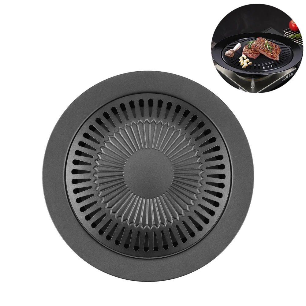Portable Korean Barbecue Tray Outdoor Smokeless Barbecue Grill Nonstick Pan