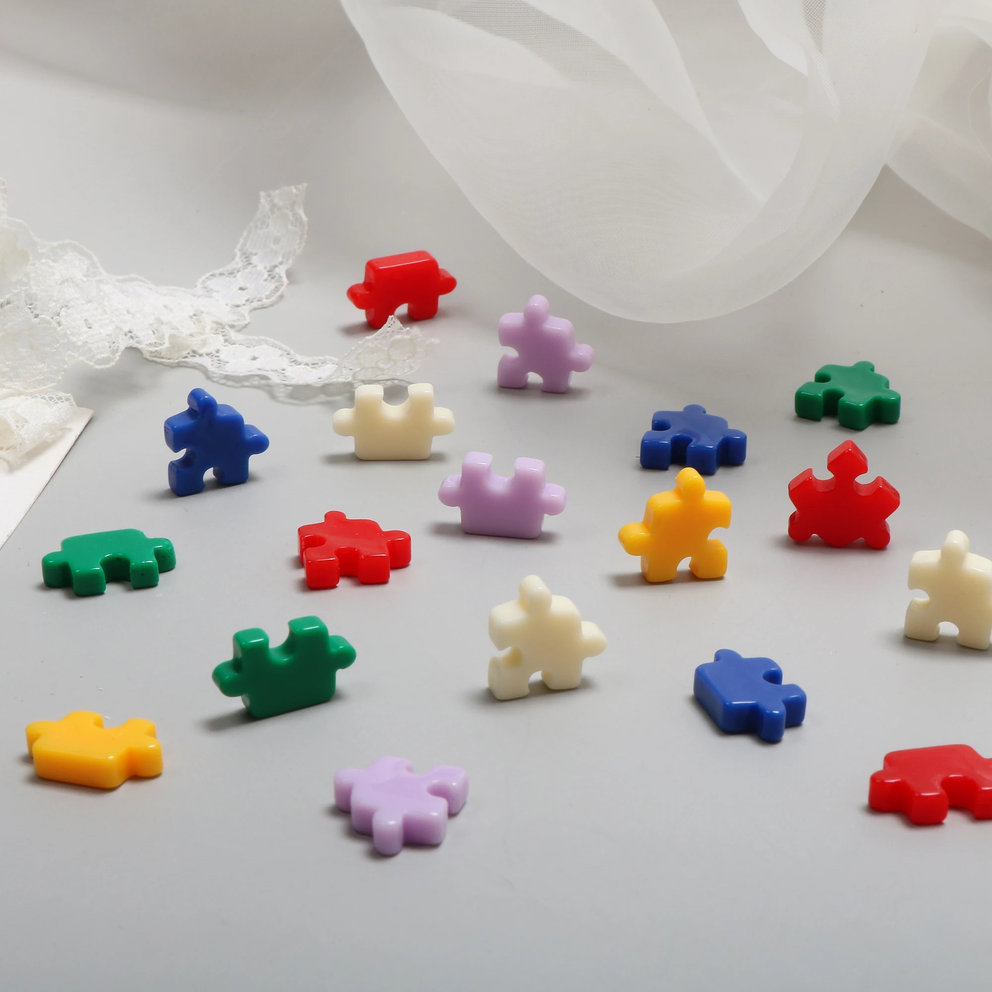 

Children's Fun Mini Color Contrast Mosaic Resin Earring Patch DIY Handmade Jewelry Earring Accessories Materials