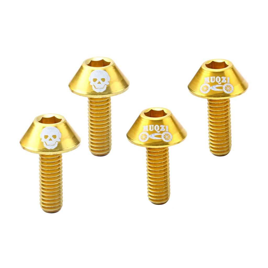 Pack of 4 Aluminum Alloy 15mm M6 Screws for MTB Mountain Bike Bicycle Cycling Bottle Cage Holder Handlebar Colorful Screws