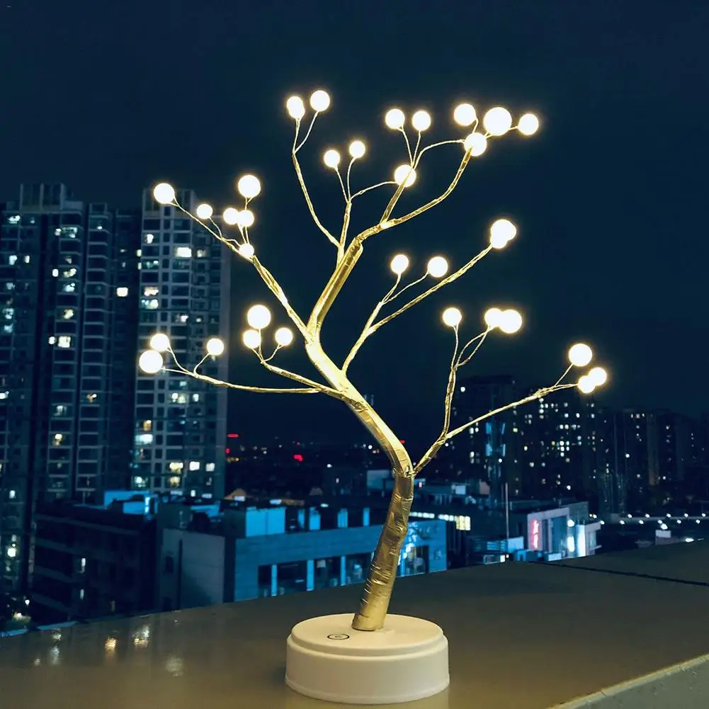 20LED Usb медная проволока перламутровая елка свет Регулируемая Рождественская настольная лампа комната год День рождения украшения