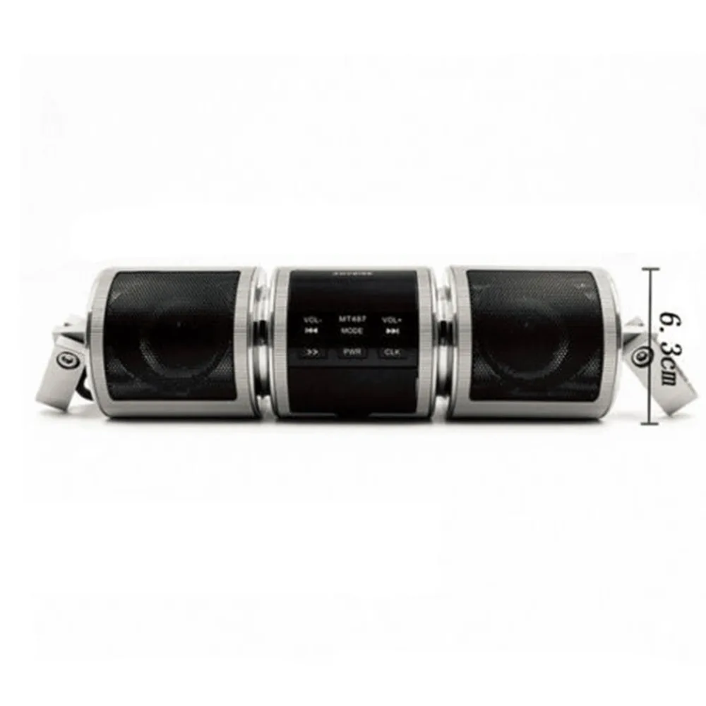 

Bluetooth Motorcycle Round Audio Amplifier Stereo Speaker System MP3 USB/TF Silver