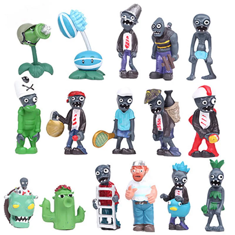 

16pcs/set Kids Toys Plants vs Zombies Action Figure Toys Pea Shooter Red Chilli PVC Game Model Collectiion For Children Gifts