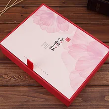 Wholesale custom printing wedding favors gift flip box coated art paper and grey cardboard foldable box with ribbon( GF-014