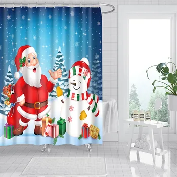 

Christmas Shower Curtain Deco De Noel Waterproof Curtain For Bathroom Decoracion Navidad