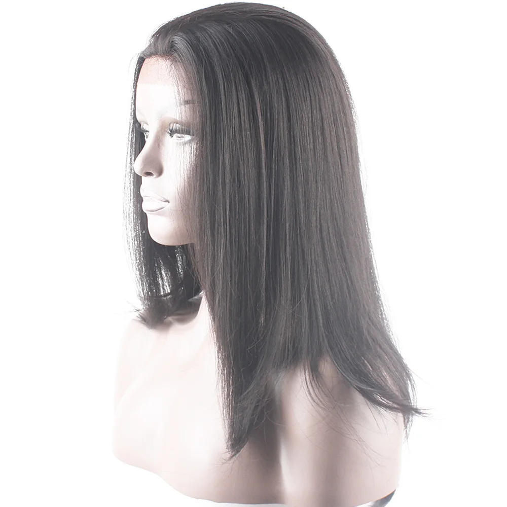 Мягкие прямые синтетические парики на кружеве с короткими волосами младенца X-TRESS Омбре коричневый цвет модный парик шнурка свободная часть для черных женщин - Цвет: #2