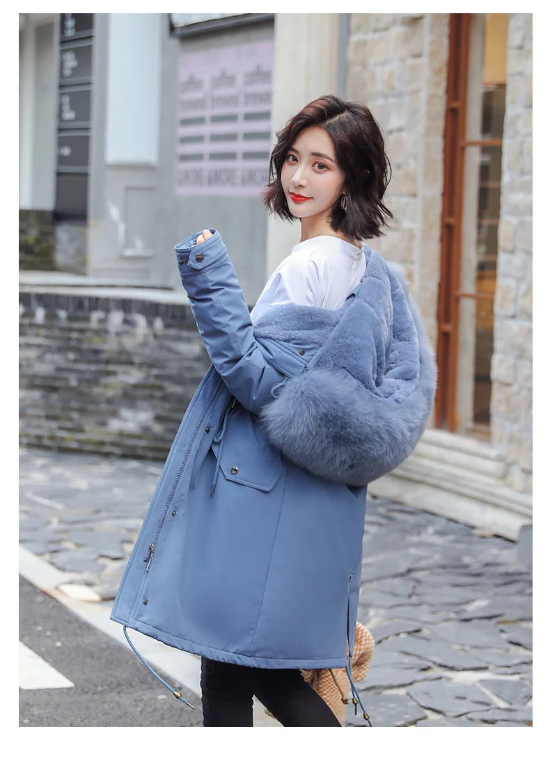 Yocalor Модные женские длинные пальто осень зима теплые бархатные утепленные пальто из искусственного меха Парка женская однотонная куртка с большим карманом верхняя одежда