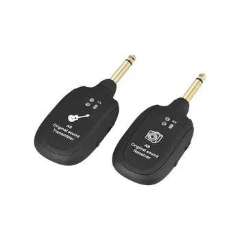 

Portable Guitar Wireless System Transmitter 4 Channels Audio Receiver For Electric Guitar Bass Rechargeable Guitar Violin
