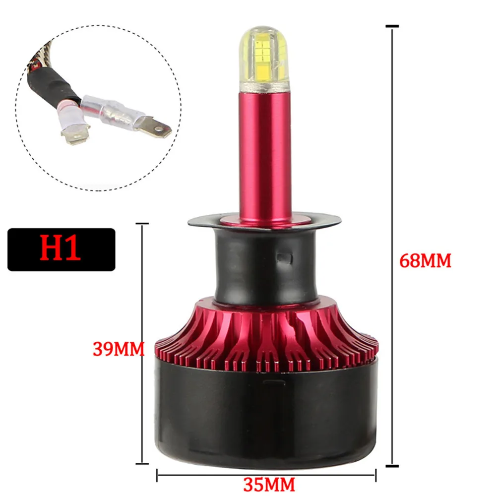 8-по бокам 3D H1 H7 светодиодный фар Conversion Kit лампы высокой Мощность 6500K H7 H8 H11 360 градусов для рассеивания тепла быстрое охлаждение 2 предмета