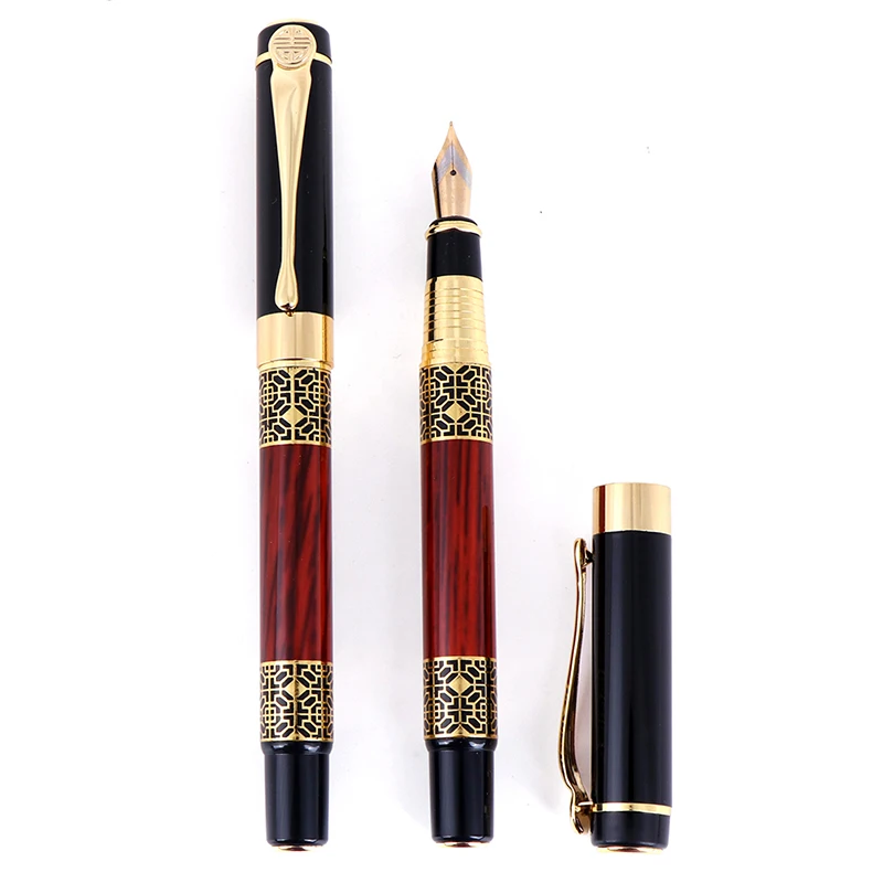 Luxury Brand Metal Redwood Fountain Pen For Writing Stationery Vintage High Quality Calligraphy Pen Ink School Supplies Gifts