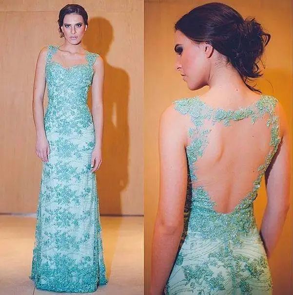 Элегантное Длинное Платье на выпускной с открытой спиной,, vestido longo de renda, формальный светильник, Кружевная аппликация, длинное платье на выпускной, платья для матери невесты - Цвет: same as picture